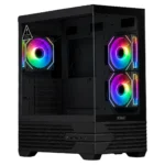 SONIC K10 FLOW RGB Black Gaming PC Case with 3 Fans